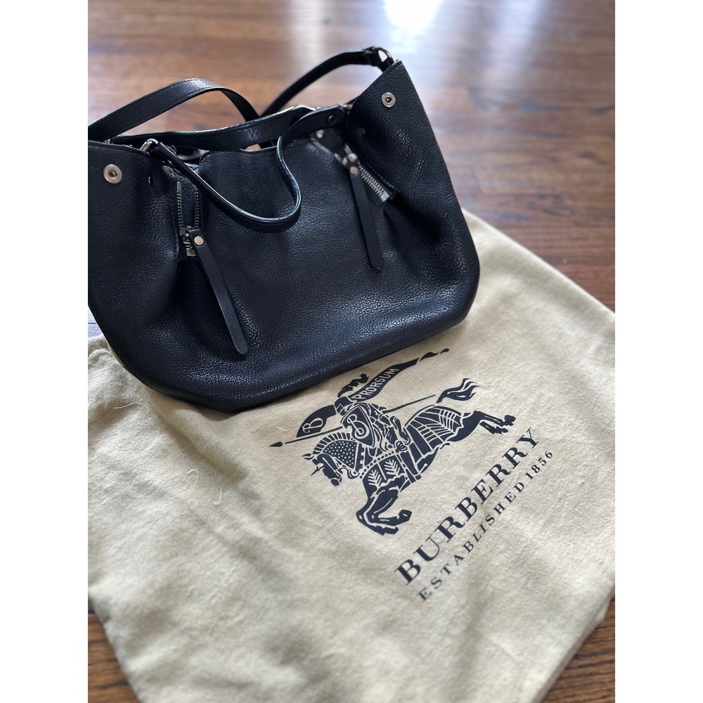 Burberry Maidstone Brit Grained Black Pebble Shoulder Bag - Picture 13 of 13